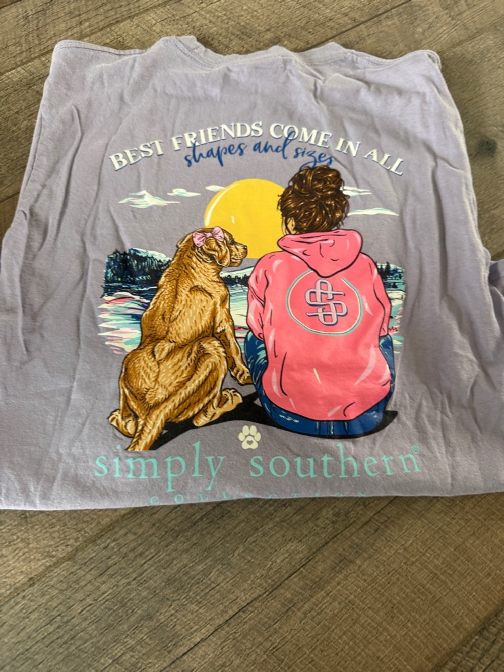 Simply Southern Lavender Long Sleeve Tee with Mint Accents